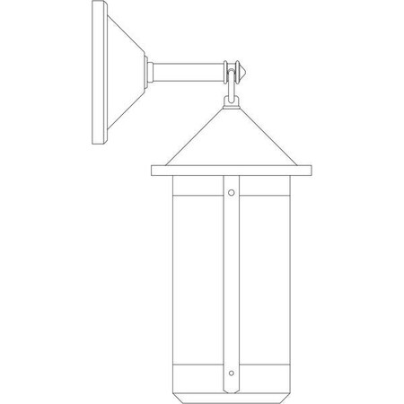 Arroyo Craftsman 7" Berkeley Long Body Wall Mount, Slate, Clear Seedy Glass BB-7LCS-S